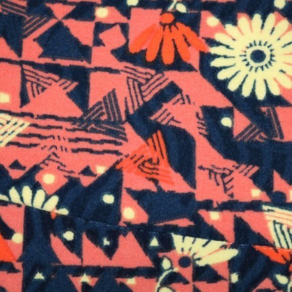 LuLaRoe Leggings Blue Pink Yellow Orange Floral One Size OS - Picture 10 of 11